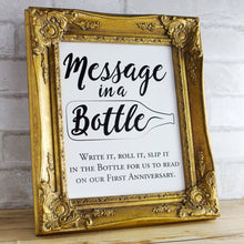 Load image into Gallery viewer, Wedding Guest Book Sign - Message in a bottle anniversary PRINTABLE 8x10 and 5x7 wedding sign