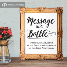 Load image into Gallery viewer, Message in a Bottle Wedding Guest Book Sign - digital download