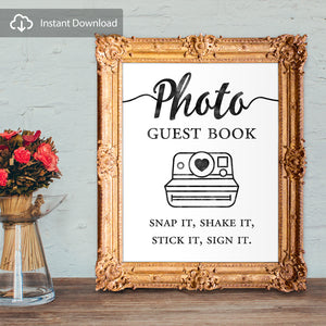 Photo guest book - snap it, shake it, stick it, sign it - digital download